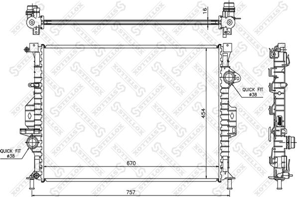 Stellox 10-25456-SX - Радіатор, охолодження двигуна autocars.com.ua