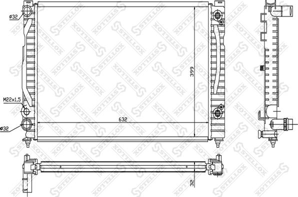 Stellox 10-25544-SX - Радіатор, охолодження двигуна autocars.com.ua