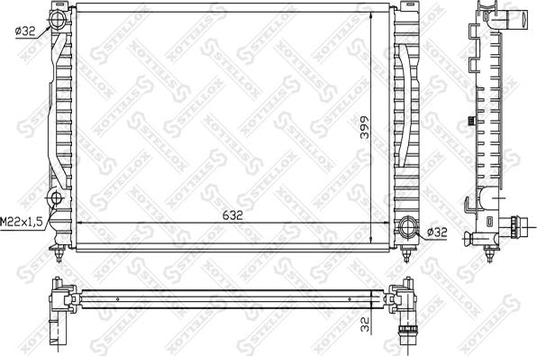 Stellox 10-25546-SX - Радіатор, охолодження двигуна autocars.com.ua