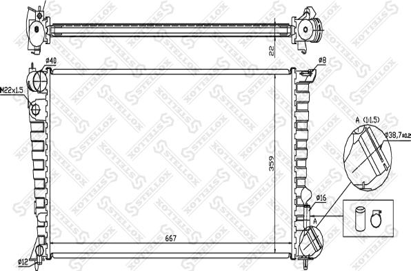 Stellox 10-25654-SX - Радіатор, охолодження двигуна autocars.com.ua