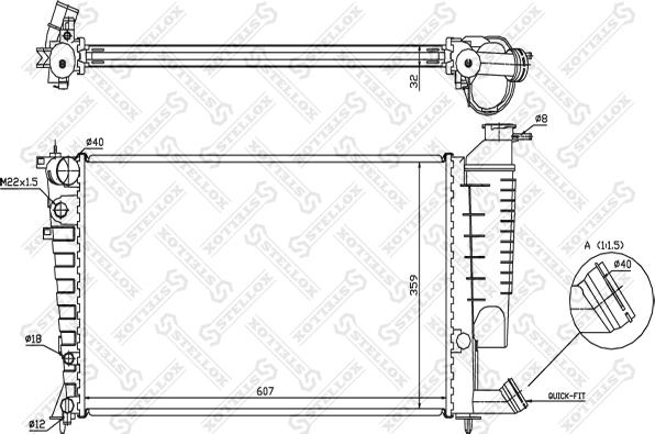 Stellox 10-25656-SX - Радіатор, охолодження двигуна autocars.com.ua