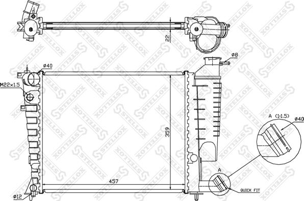 Stellox 10-25660-SX - Радіатор, охолодження двигуна autocars.com.ua