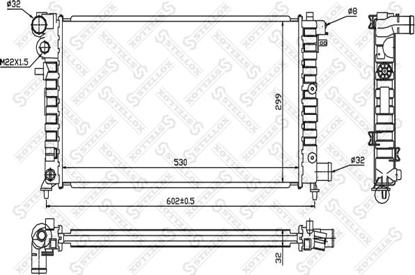 Stellox 10-25665-SX - Радіатор, охолодження двигуна autocars.com.ua