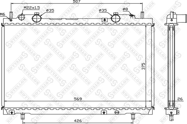 Stellox 10-25692-SX - Радиатор, охлаждение двигателя autodnr.net