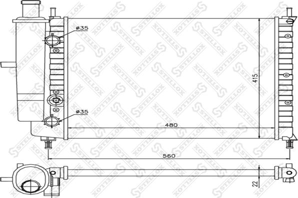 Stellox 10-25717-SX - Радіатор, охолодження двигуна autocars.com.ua