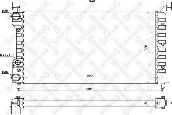 Stellox 10-25735-SX - Радіатор, охолодження двигуна autocars.com.ua