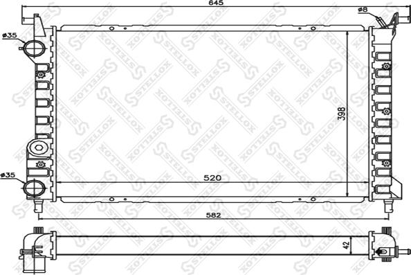 Stellox 10-25736-SX - Радіатор, охолодження двигуна autocars.com.ua