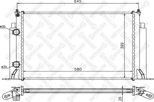 Stellox 10-25758-SX - Радіатор, охолодження двигуна autocars.com.ua