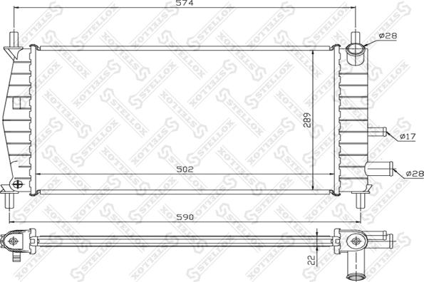 Stellox 10-25799-SX - Радіатор, охолодження двигуна autocars.com.ua