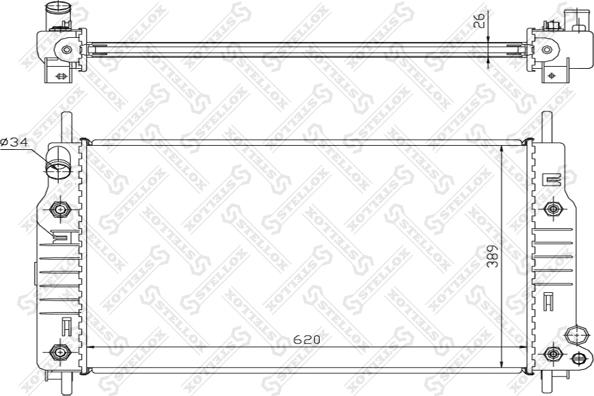 Stellox 10-25803-SX - Радиатор, охлаждение двигателя avtokuzovplus.com.ua