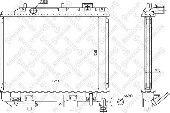 Stellox 10-25850-SX - Радіатор, охолодження двигуна autocars.com.ua