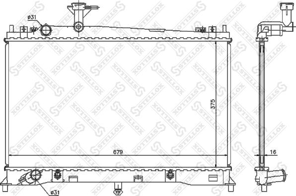 Stellox 10-25851-SX - Радіатор, охолодження двигуна autocars.com.ua