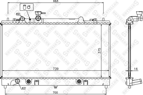 Stellox 10-25852-SX - Радіатор, охолодження двигуна autocars.com.ua