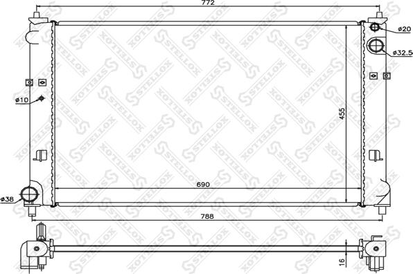 Stellox 10-25855-SX - Радиатор, охлаждение двигателя avtokuzovplus.com.ua