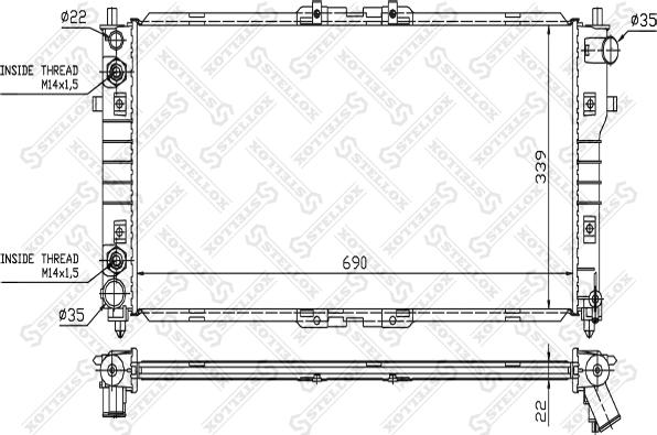 Stellox 10-25858-SX - Радіатор, охолодження двигуна autocars.com.ua