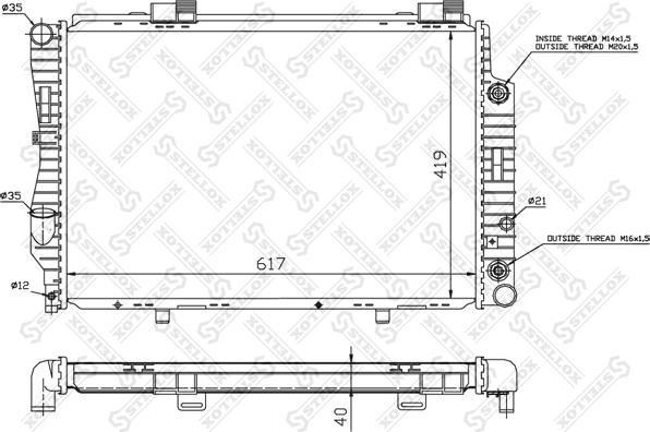 Stellox 10-25915-SX - Радиатор, охлаждение двигателя autodnr.net