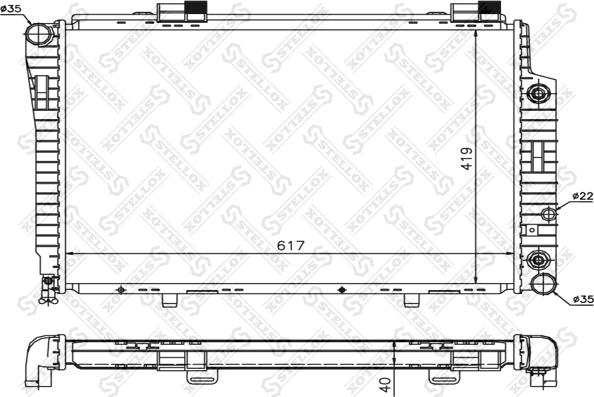 Stellox 10-25916-SX - Радиатор, охлаждение двигателя avtokuzovplus.com.ua