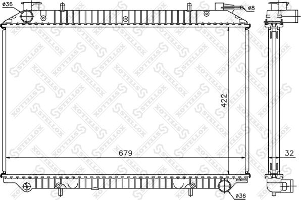 Stellox 10-25975-SX - Радіатор, охолодження двигуна autocars.com.ua