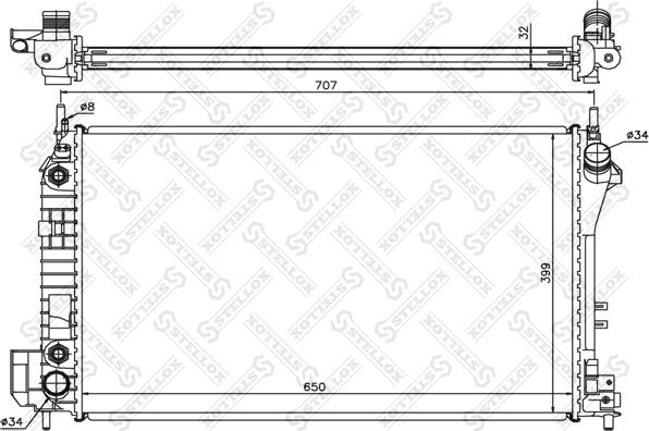 Stellox 10-26001-SX - Радіатор, охолодження двигуна autocars.com.ua