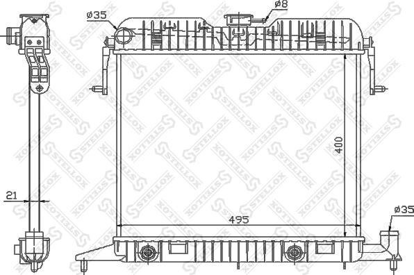 Stellox 10-26005-SX - Радіатор, охолодження двигуна autocars.com.ua