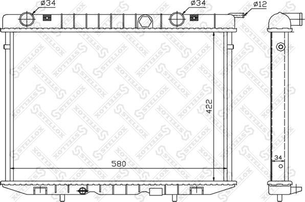 Stellox 10-26008-SX - Радіатор, охолодження двигуна autocars.com.ua