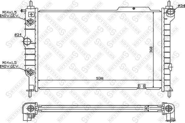 Stellox 10-26011-SX - Радіатор, охолодження двигуна autocars.com.ua