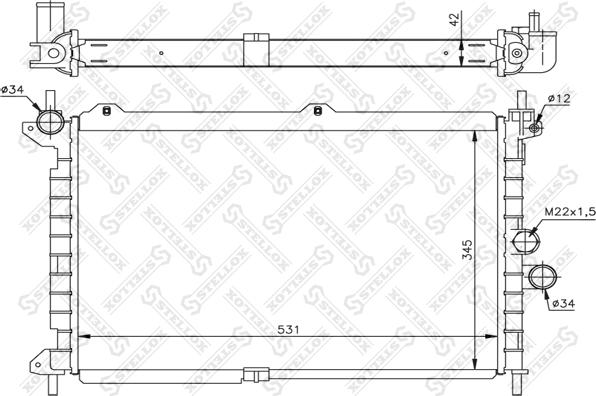 Stellox 10-26050-SX - Радіатор, охолодження двигуна autocars.com.ua