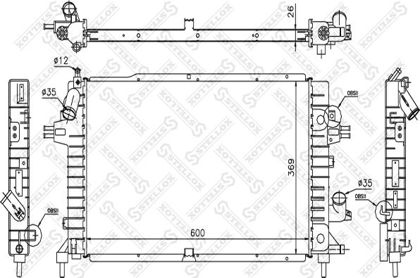 Stellox 10-26056-SX - Радіатор, охолодження двигуна autocars.com.ua