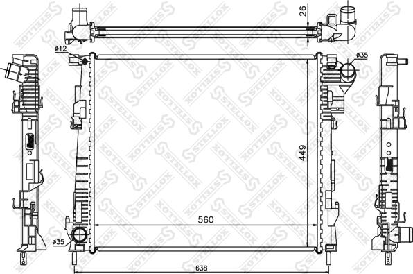 Stellox 10-26061-SX - Радиатор, охлаждение двигателя avtokuzovplus.com.ua