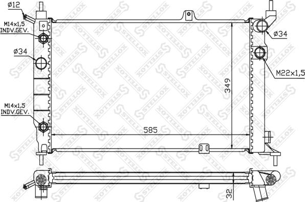 Stellox 10-26067-SX - Радіатор, охолодження двигуна autocars.com.ua