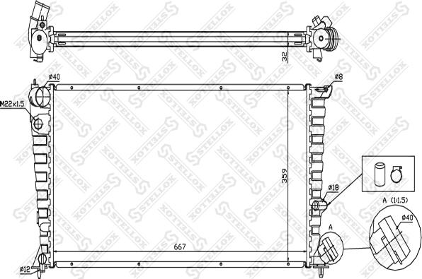 Stellox 10-26094-SX - Радиатор, охлаждение двигателя avtokuzovplus.com.ua