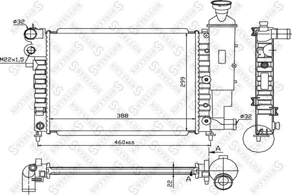 Stellox 10-26098-SX - Радіатор, охолодження двигуна autocars.com.ua