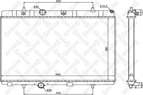 Stellox 10-26119-SX - Радиатор, охлаждение двигателя avtokuzovplus.com.ua