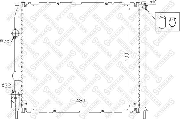 Stellox 10-26199-SX - Радіатор, охолодження двигуна autocars.com.ua