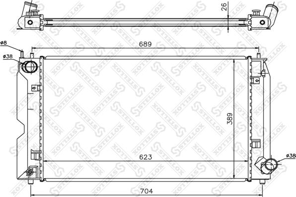 Stellox 10-26308-SX - Радіатор, охолодження двигуна autocars.com.ua