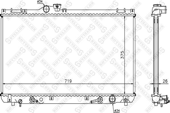 Stellox 10-26312-SX - Радіатор, охолодження двигуна autocars.com.ua