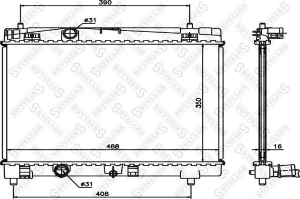 Stellox 10-26321-SX - Радіатор, охолодження двигуна autocars.com.ua