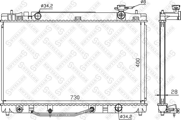 Stellox 10-26332-SX - Радіатор, охолодження двигуна autocars.com.ua