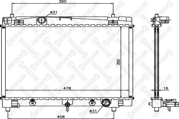 Stellox 10-26350-SX - Радиатор, охлаждение двигателя avtokuzovplus.com.ua