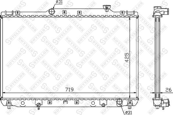 Stellox 10-26380-SX - Радиатор, охлаждение двигателя avtokuzovplus.com.ua