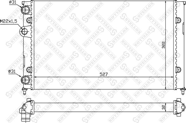 Stellox 10-26413-SX - Радиатор, охлаждение двигателя avtokuzovplus.com.ua