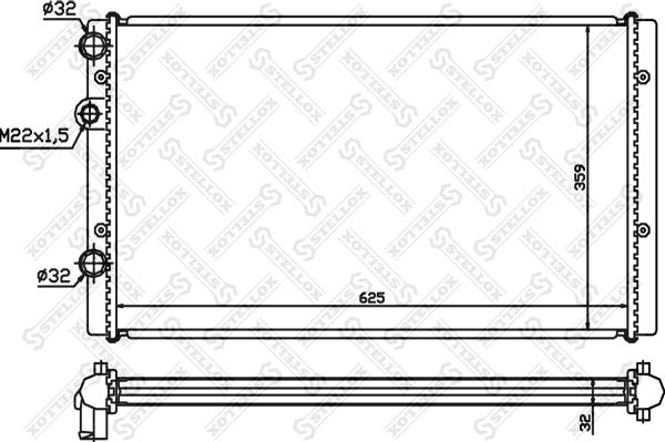 Stellox 10-26419-SX - Радіатор, охолодження двигуна autocars.com.ua