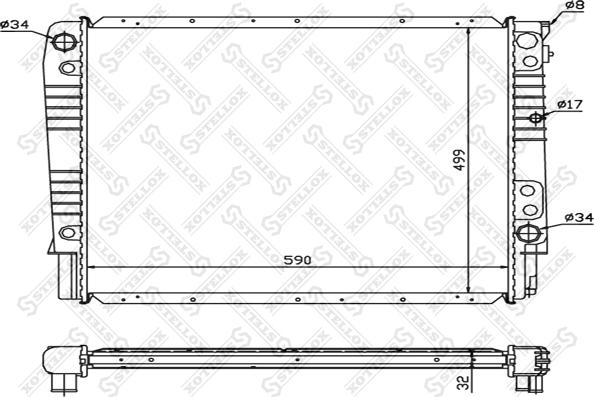 Stellox 10-26446-SX - Радіатор, охолодження двигуна autocars.com.ua