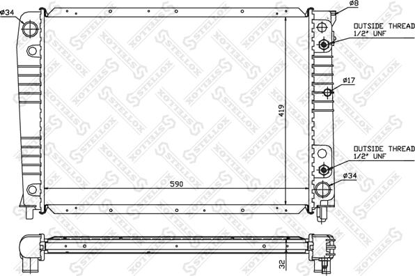 Stellox 10-26449-SX - Радиатор, охлаждение двигателя avtokuzovplus.com.ua