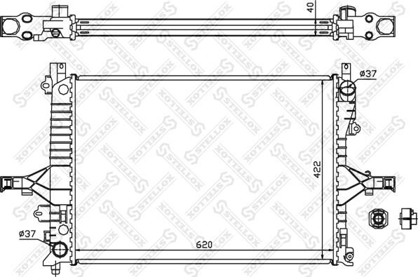 Stellox 10-26457-SX - Радіатор, охолодження двигуна autocars.com.ua