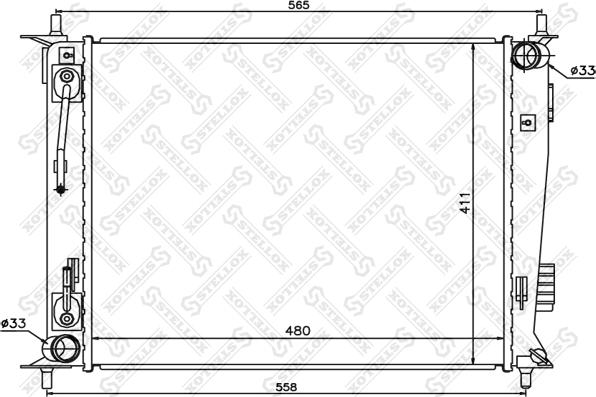 Stellox 10-26513-SX - Радіатор, охолодження двигуна autocars.com.ua