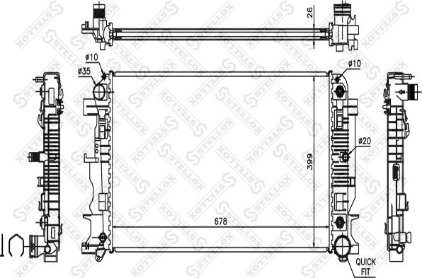 Stellox 10-26553-SX - Радіатор, охолодження двигуна autocars.com.ua