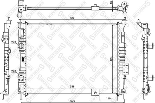 Stellox 10-26589-SX - Радиатор, охлаждение двигателя avtokuzovplus.com.ua