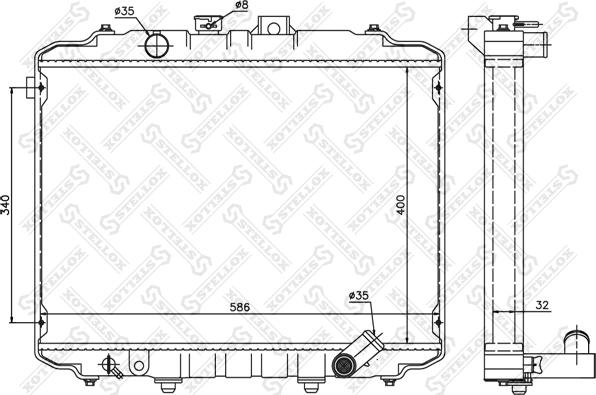 Stellox 10-26600-SX - Радиатор, охлаждение двигателя avtokuzovplus.com.ua