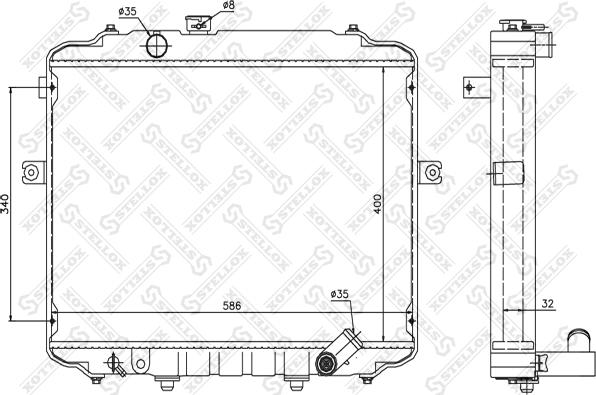 Stellox 10-26607-SX - Радиатор, охлаждение двигателя avtokuzovplus.com.ua